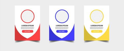 minimalist presentation templates. corporate booklet use in flyer and leaflet, marketing banner, advertising brochure, annual business report, website slider. White blue color company profile vector