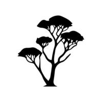 silhouette tree line drawing, elements symbol for architecture and landscape design vector