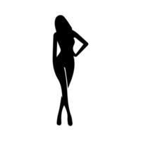 Woman silhouettes with model poses vector