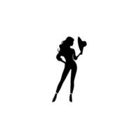 Woman silhouettes with model poses vector