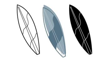 Doodle set with surfboards. Clip art for your projects. vector