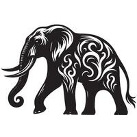 The Elephant's Form Revealed in Monochrome Light vector