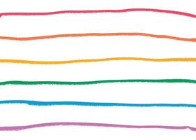 Hand-drawn horizontal textured stripes in rainbow colors. Playful and whimsical background. vector