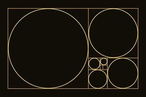 Golden ratio. Fibonacci number, section, divine proportion, spiral. Modern illustration. vector