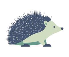 Cute hedgehog in autumn forest with sharp bristles icon isolated vector