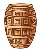 An ancient pottery vase with ornate decoration icon isolated vector