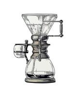 Old fashioned brewed coffee in a dripping icon isolated vector