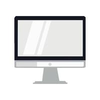 Modern desktop PC with wide screen display icon isolated vector