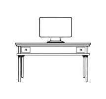 Modern office computer monitor on desk icon isolated vector