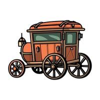 An antique horse cart, a rustic journey icon isolated vector