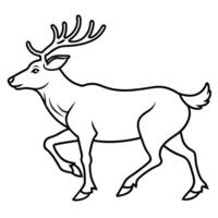 Elk runs icon vector