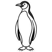 Emperor Penguin stands icon vector