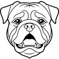 English Bulldog dog cries icon vector