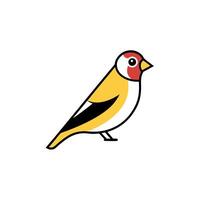 European Goldfinch bird learns icon vector