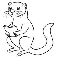 European Otter reading icon vector
