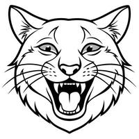 European Wildcat cat laughs icon vector