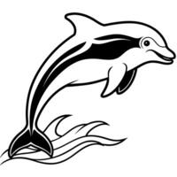False Killer Whale fish jumps icon vector