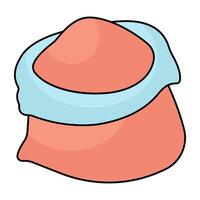 A colored design icon of flour bag vector