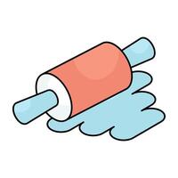 A flat design icon of rolling pin vector