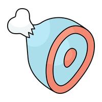 A colored design icon of ham vector