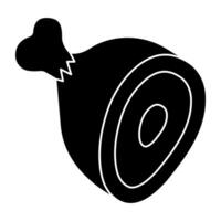A colored design icon of ham vector