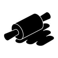 A flat design icon of rolling pin vector