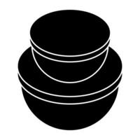 A flat design icon of tiffins vector