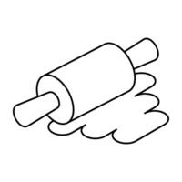 A flat design icon of rolling pin vector