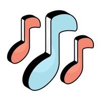 A flat design icon of music vector