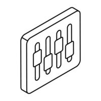 A colored design icon of volume equalizer vector