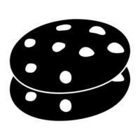 A flat design icon of cookies vector