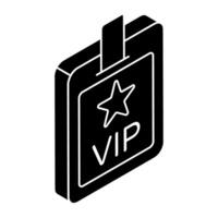 Creative design icon of vip card vector