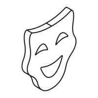 An icon design of theater mask vector