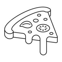 A flat design icon of pizza slice vector