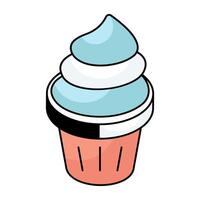 A colored design icon of ice cream cup vector