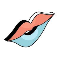 A flat design icon of lips vector