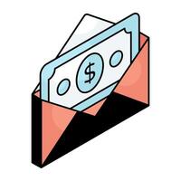 Creative design icon of money envelope vector