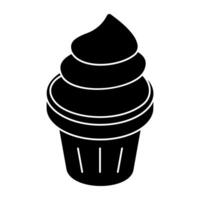 A colored design icon of ice cream cup vector