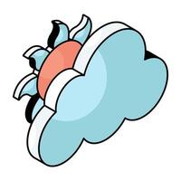 A beautiful design icon of mostly cloudy vector