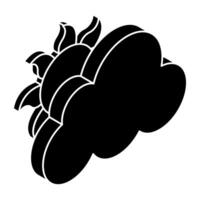 A beautiful design icon of mostly cloudy vector