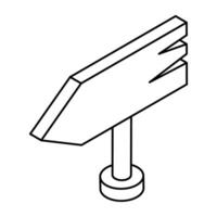 A colored design icon of sign board vector