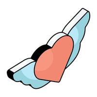 Creative design icon of winged heart vector