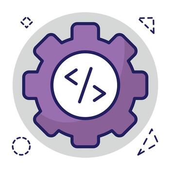 conceptual plano diseño icono de codificación vector