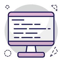 Conceptual flat design icon of source page vector