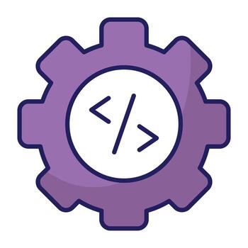 conceptual plano diseño icono de codificación vector