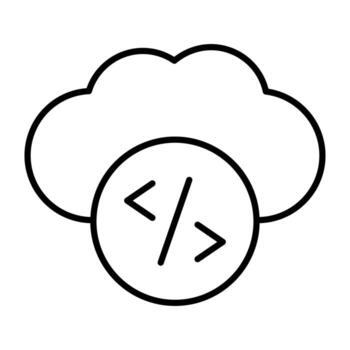 conceptual plano diseño icono de nube codificación vector
