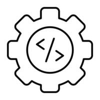 Conceptual flat design icon of coding vector