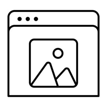 Conceptual flat design icon of web gallery vector