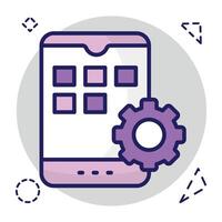 A unique design icon of mobile setting vector