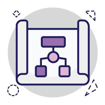 conceptual plano diseño icono de jerarquía vector